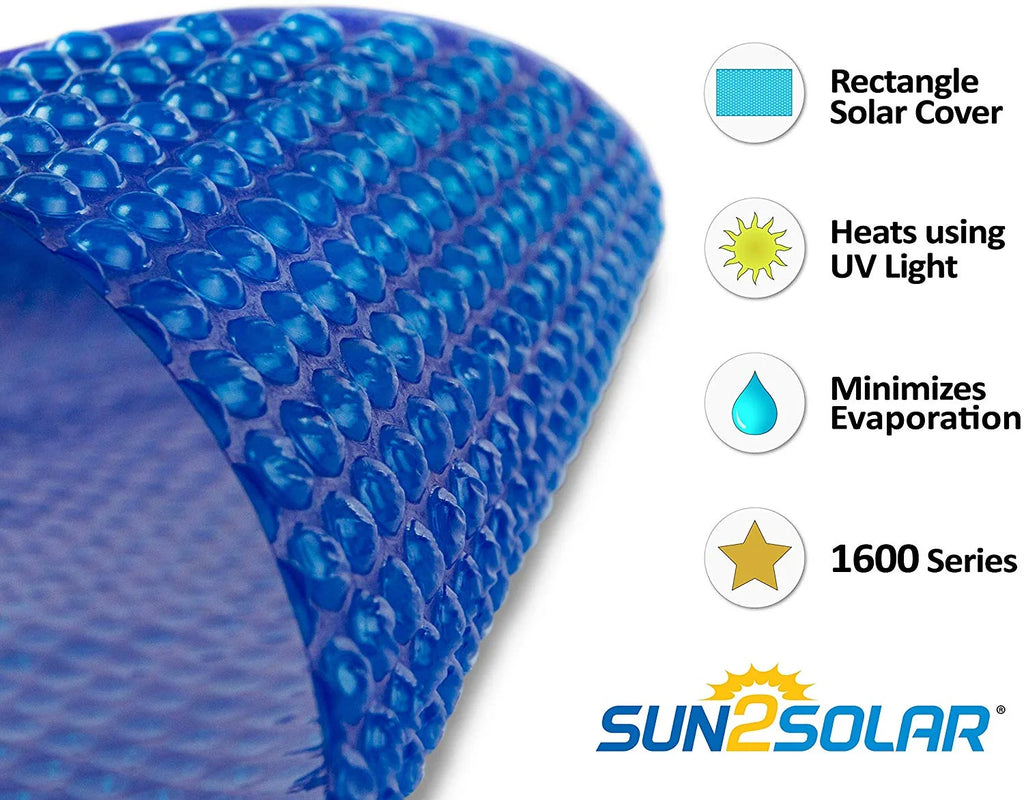 Blue Rectangle Solar Pool Cover with Grommets, 20' x 45' Y23369