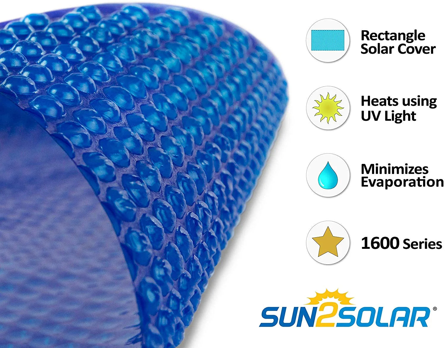 Blue Rectangle Solar Pool Cover with Grommets, 20' x 45' Y23369