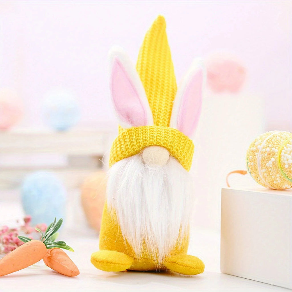 Easter Gnomes Decorations, 2 Pack Bunny Tiered Tray Plush Gnome Decor Handmade Swedish Tomte Elfs Dwarf Rabbit Doll A8646