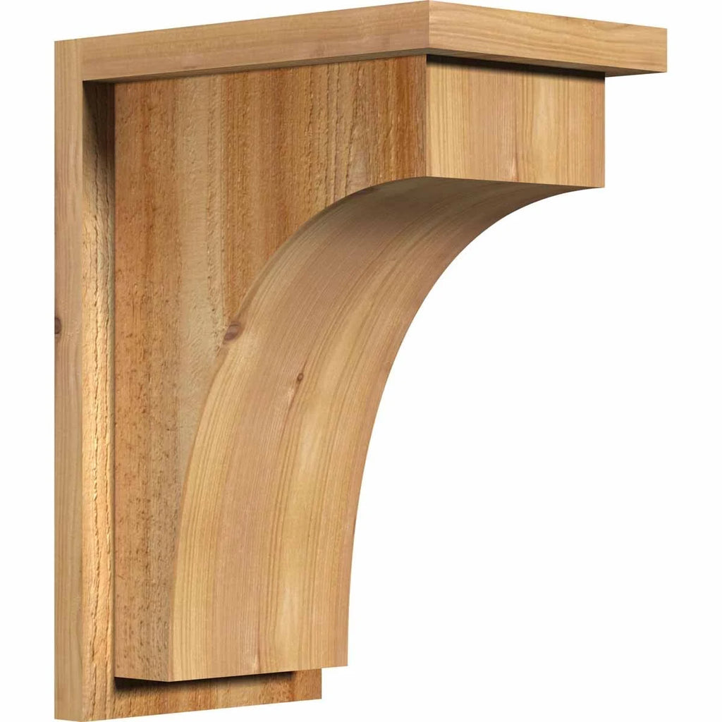 8x22W x 12x22D x 16x22H Rough Sawn Corbel with Backplate, Western Red Cedar Y440