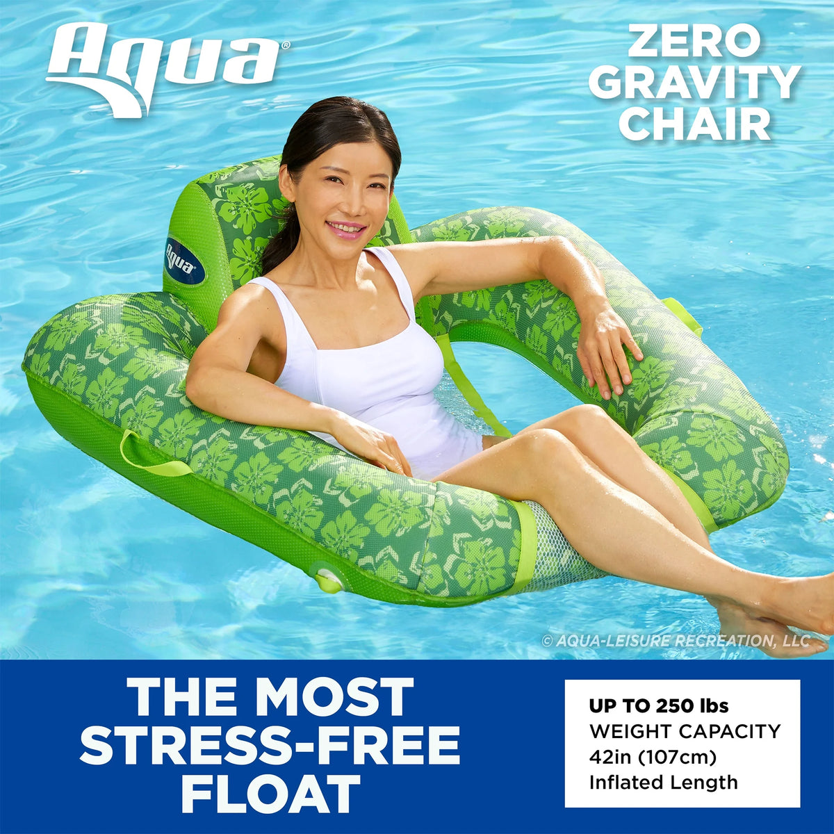 Green + Teal Fern Pool Lounge Chair Float F279