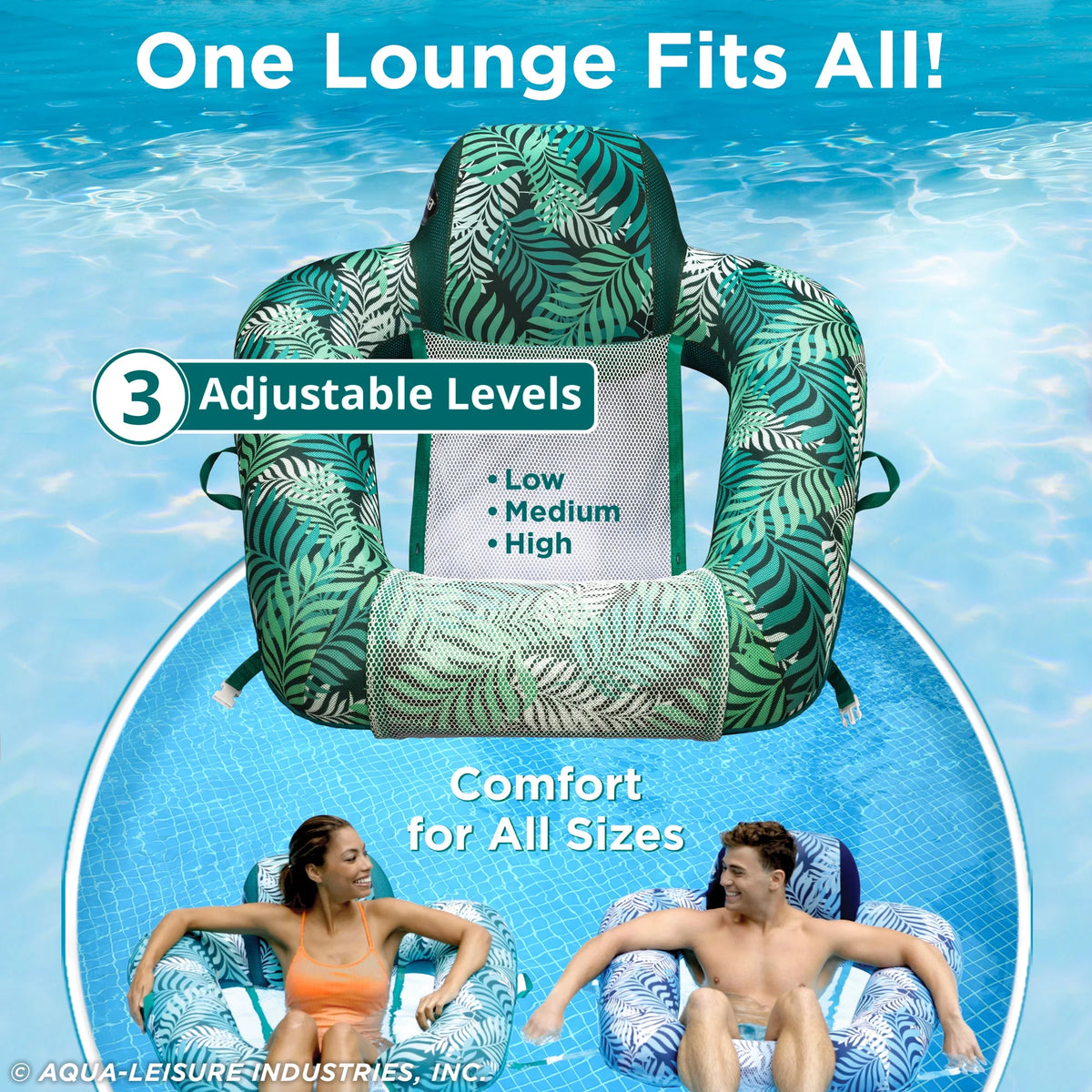 Green + Teal Fern Pool Lounge Chair Float F279