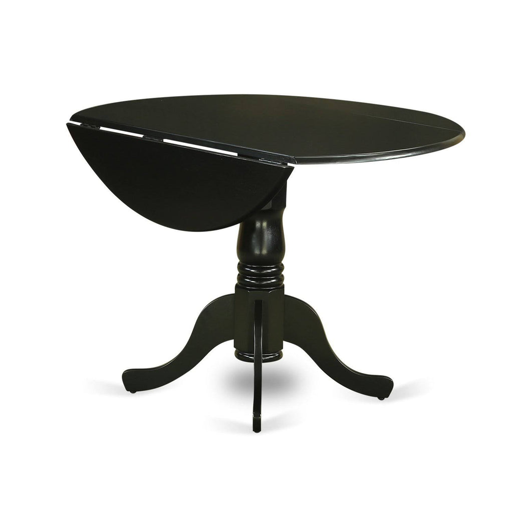 Black Round Kitchen Table and 4 Dinette Chairs 5-Piece Dining Set N9035