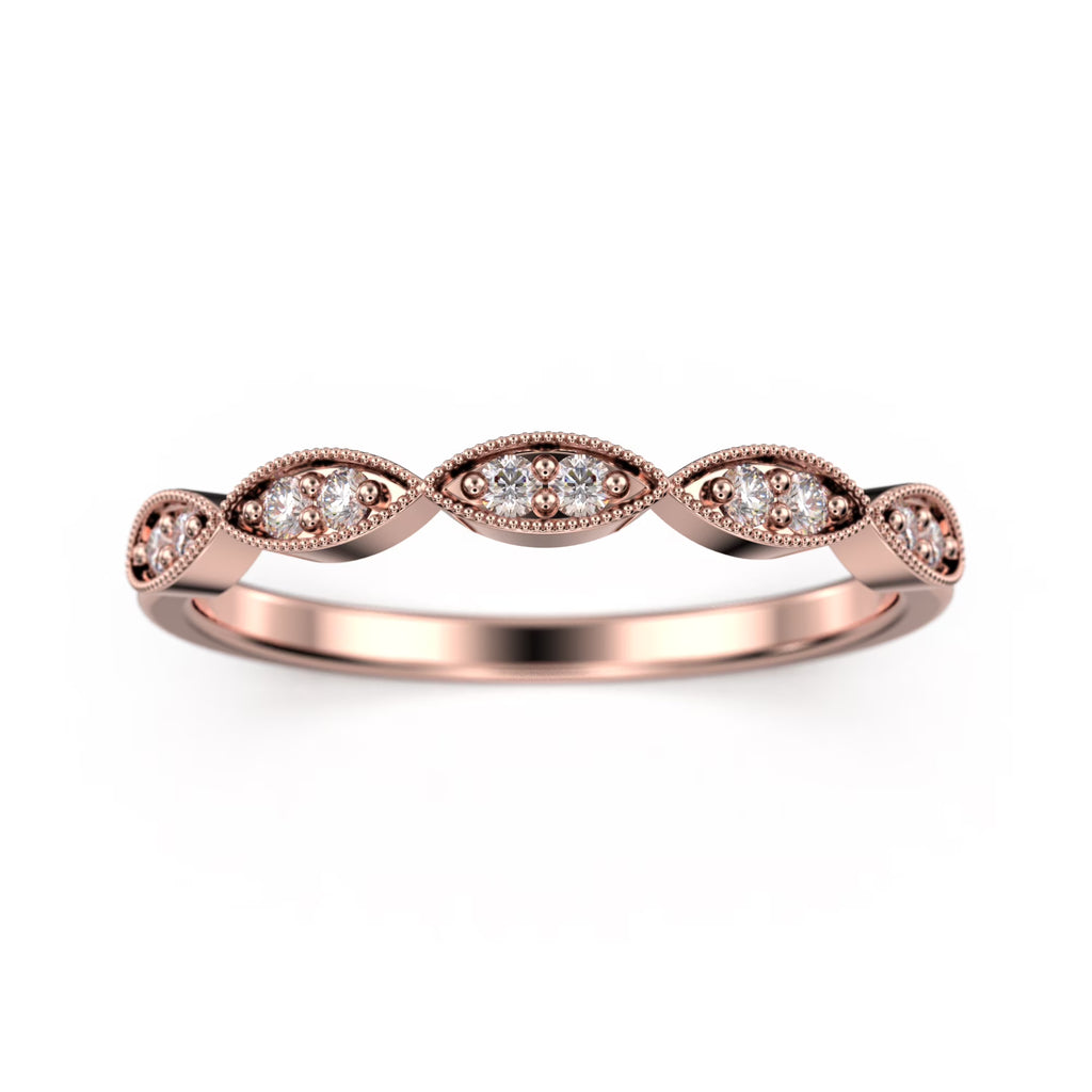 18K Rose Gold Over Silver Diamond Ring P98823