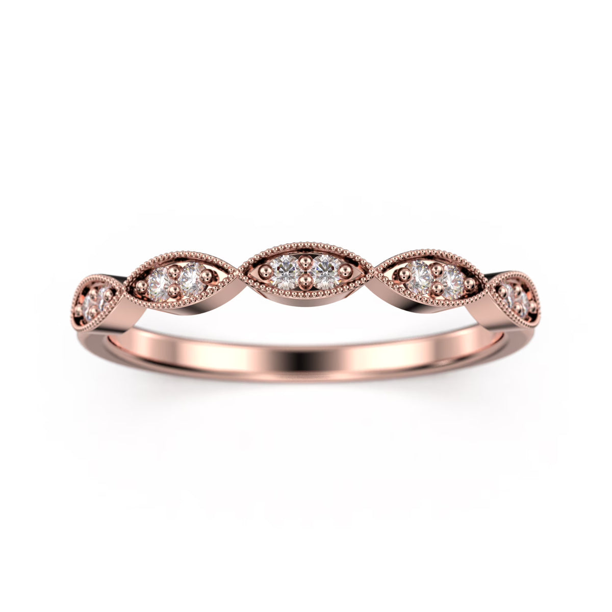 18K Rose Gold Over Silver Diamond Ring P98823