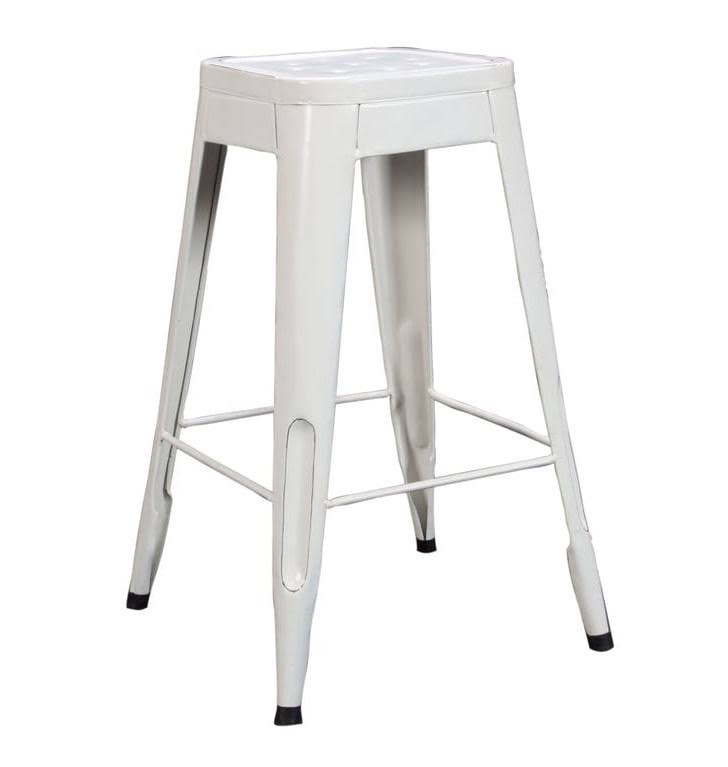 White Metal Stool Set of 4 D501735