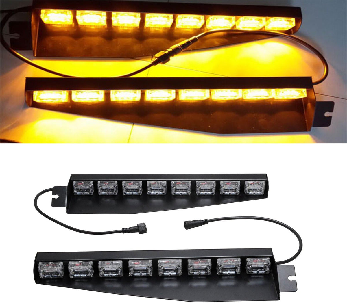 48 LED 12V 48W Strobe Light Bar with Suction Cups (Green/White) I646