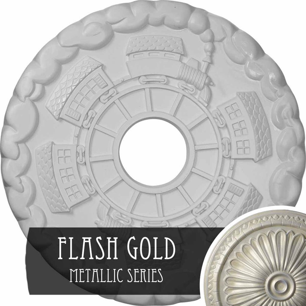 Hand-Painted Flash Gold Ceiling Medallion R337229