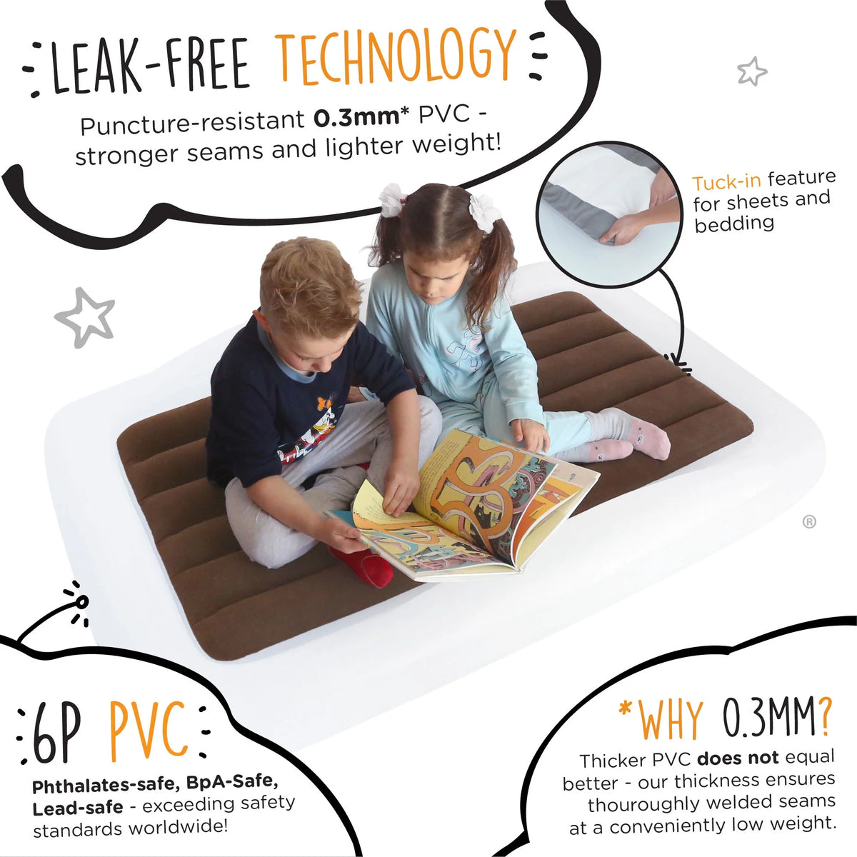 Toy Story Kids Inflatable Travel Bed with Safety Side Rails and Crib Sheet and Pillowcase Set H2018
