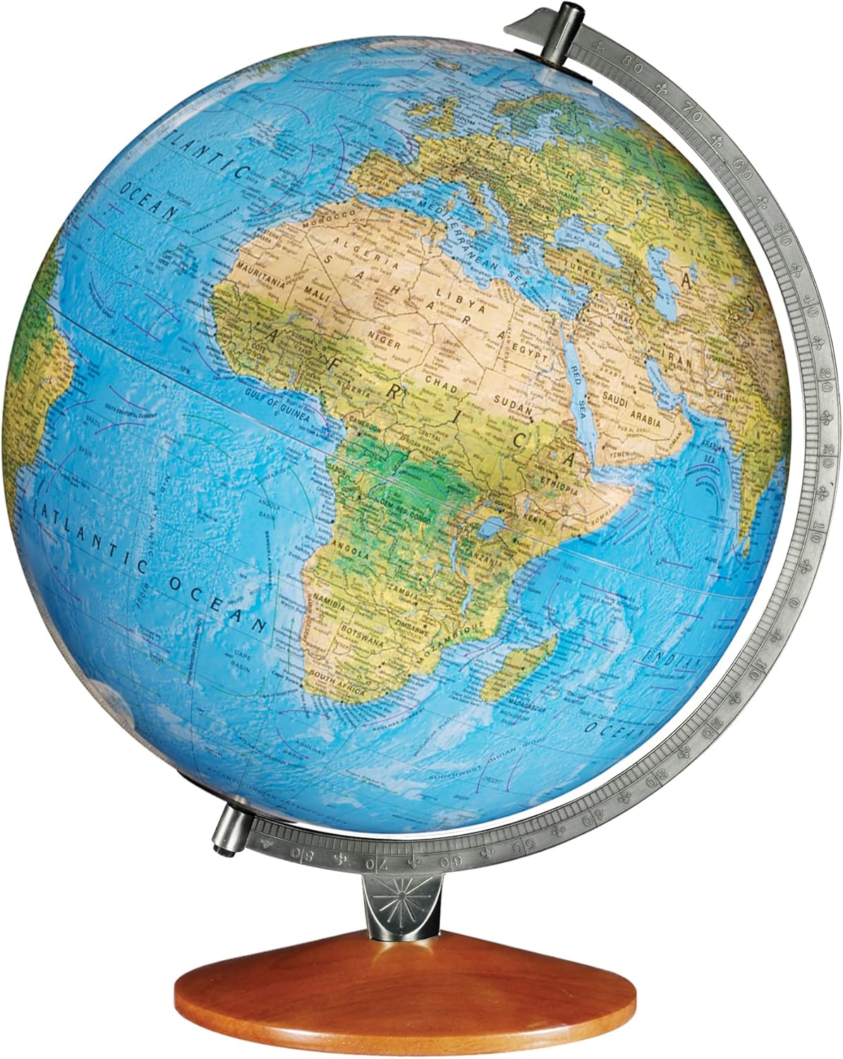 Blue Ocean Illuminated World Globe with Raised Relief F37399