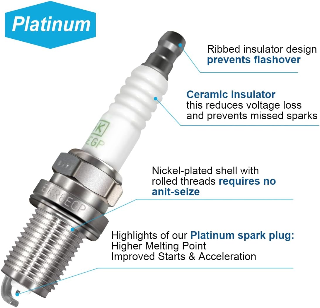 Ignition Coil and Platinum Spark Plug Set of Four I736658