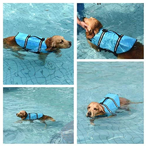 Adjustable Dog Life Jacket with Reflective Stripes I519195