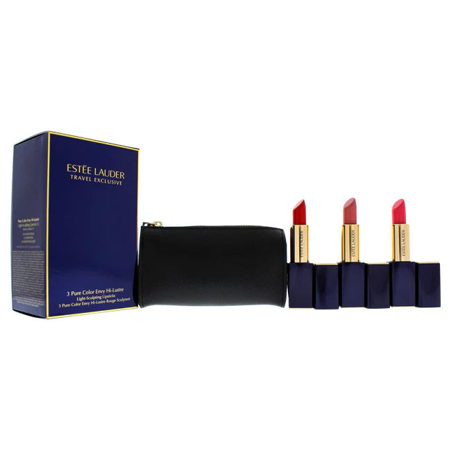 3 Pc 0.12oz Hi-Lustre Lipsticks Set with Cosmetic Bag K58137