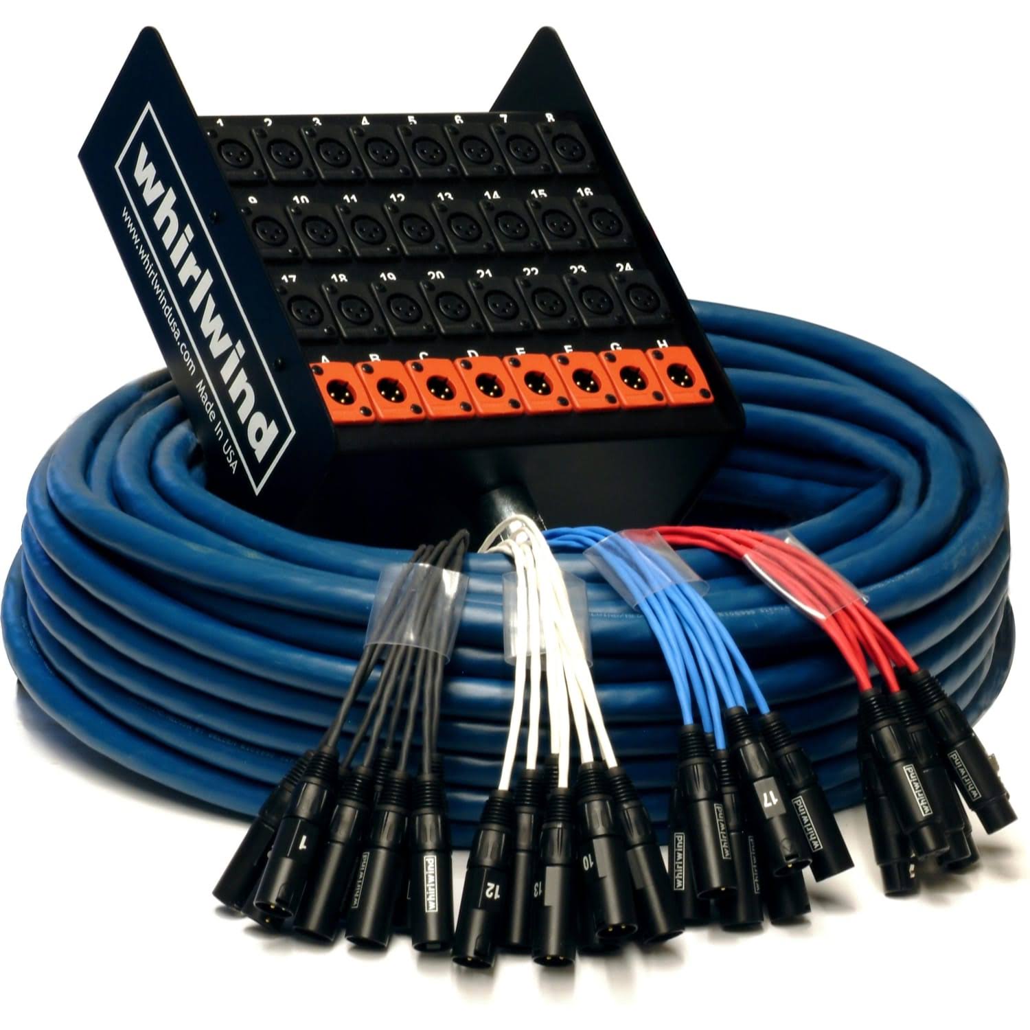 Snake Box to Fan - 8 XLR Inputs, 4 XLR Returns - 100 ft B85744