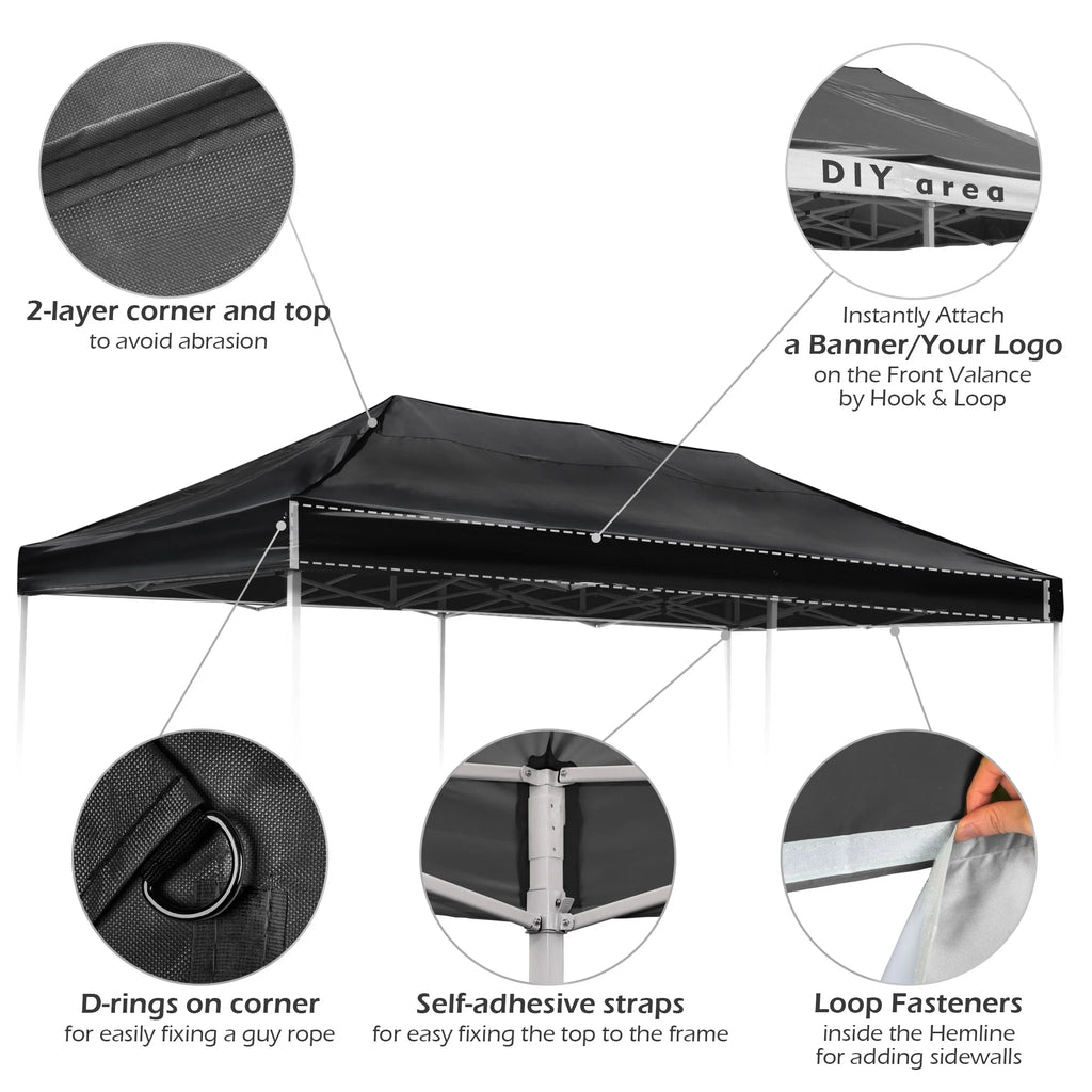 19x9.5 Ft Pop Up Canopy Top Replacement with 4 Set Sand Bags F425735