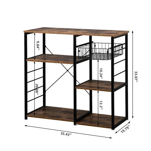 Rustic Brown Bakers Rack Microwave Oven Stand K3871