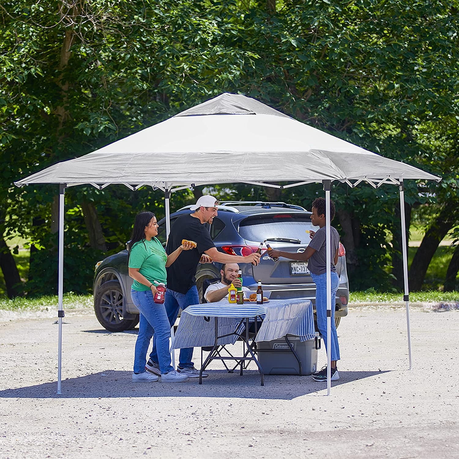 Instant Shade Outdoor Canopy Shelter Tent with Steel Frame and Rolling Bag O902