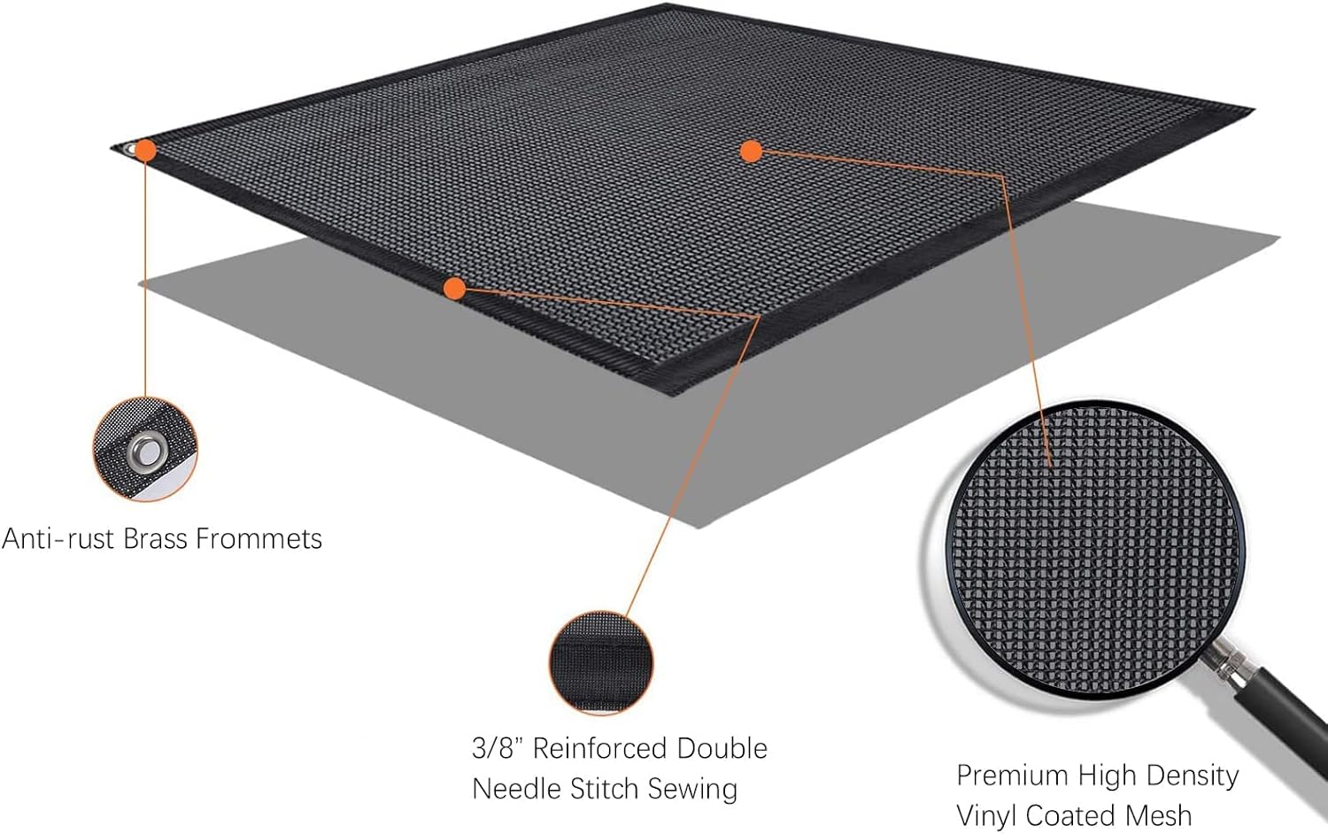 Black Mesh RV Awning Side Sun Shade Screen Kit Pack of 2 M3096