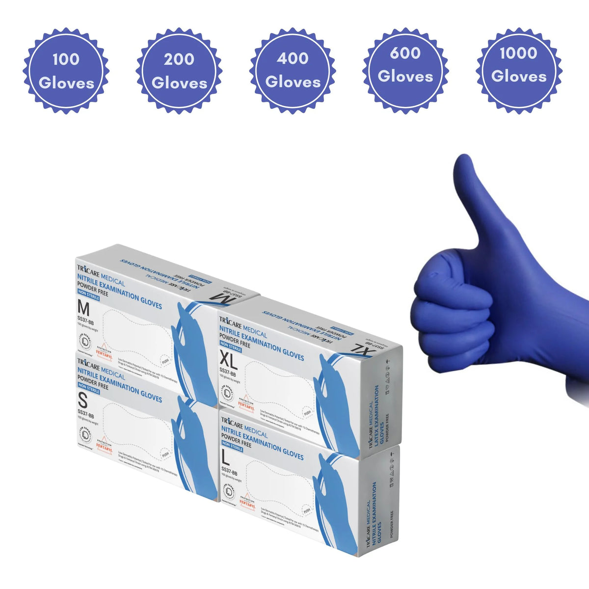 Blue Nitrile Exam Gloves, 600 Count, 4.7 Mil K343862