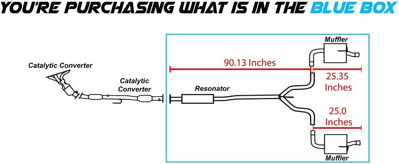 Resonator Pipe Mufflers Exhaust System Kit G1979