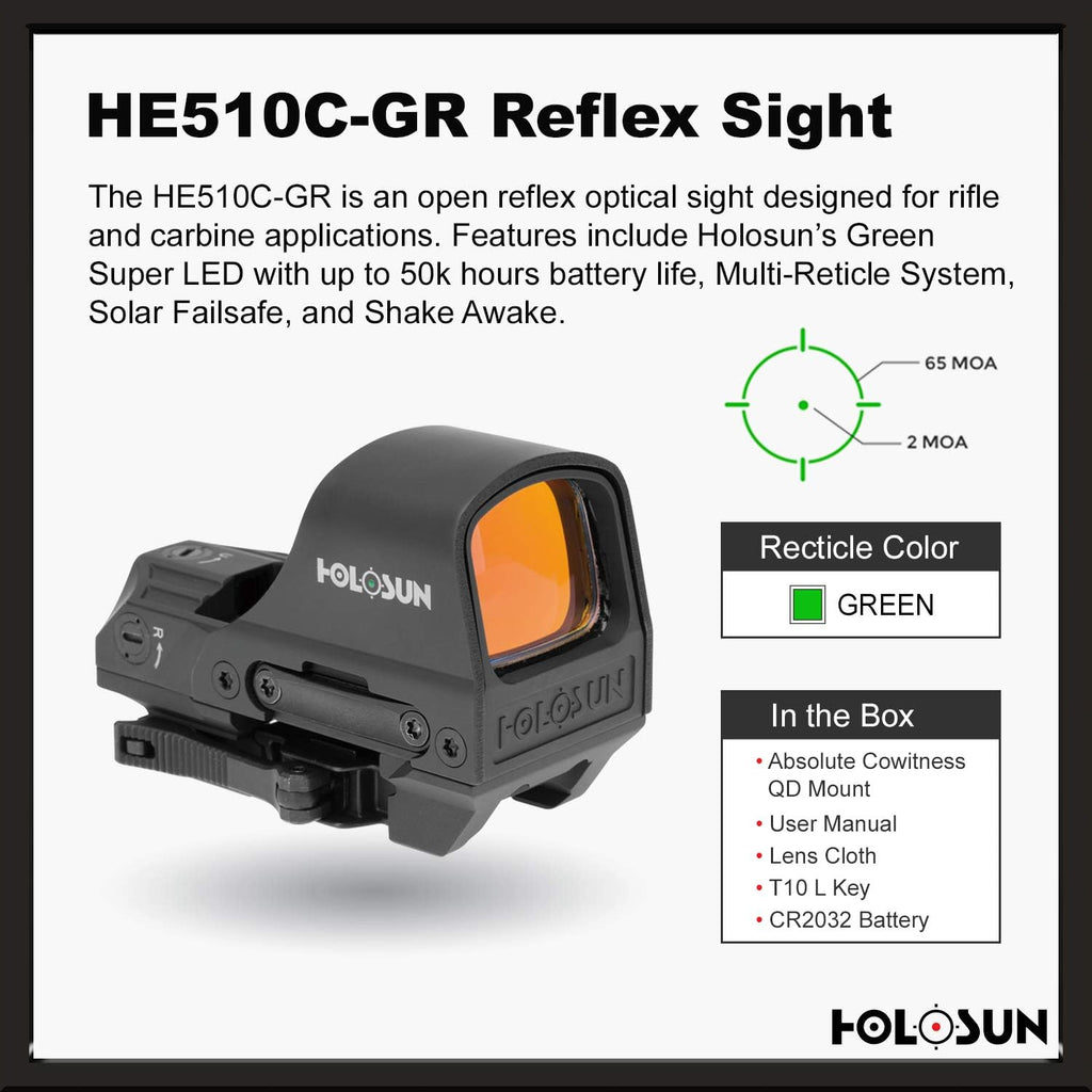 Open Reflex Optical Sight with Super Green LED E8817
