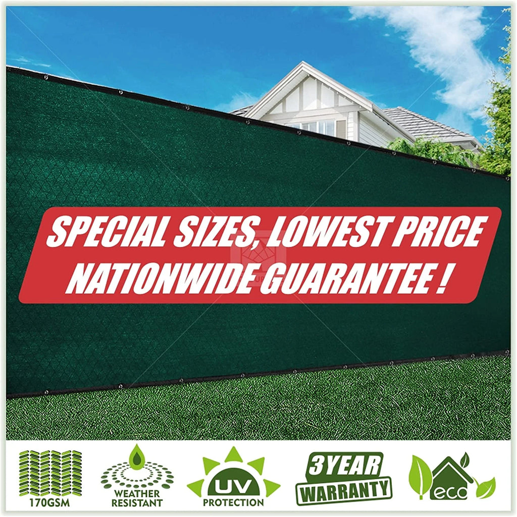 Green Fence Privacy Screen Windscreen Shade Fabric Cloth HDPE with Grommets M4527
