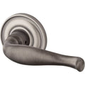 Matte Antique Nickel Decorative Passage Leverset with Traditional Round Rose Y904
