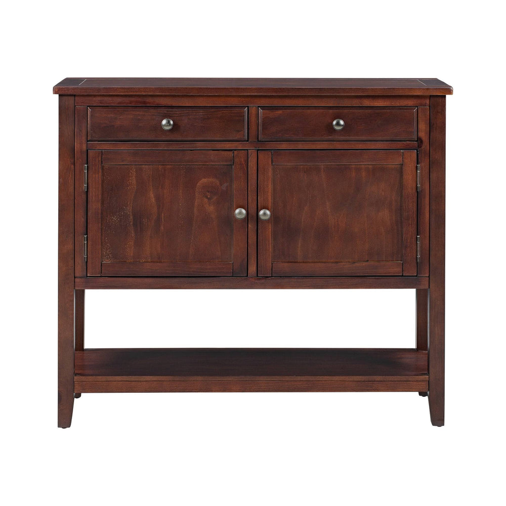 Green Console Table with 2 Drawers and 2 Cabinets F1978