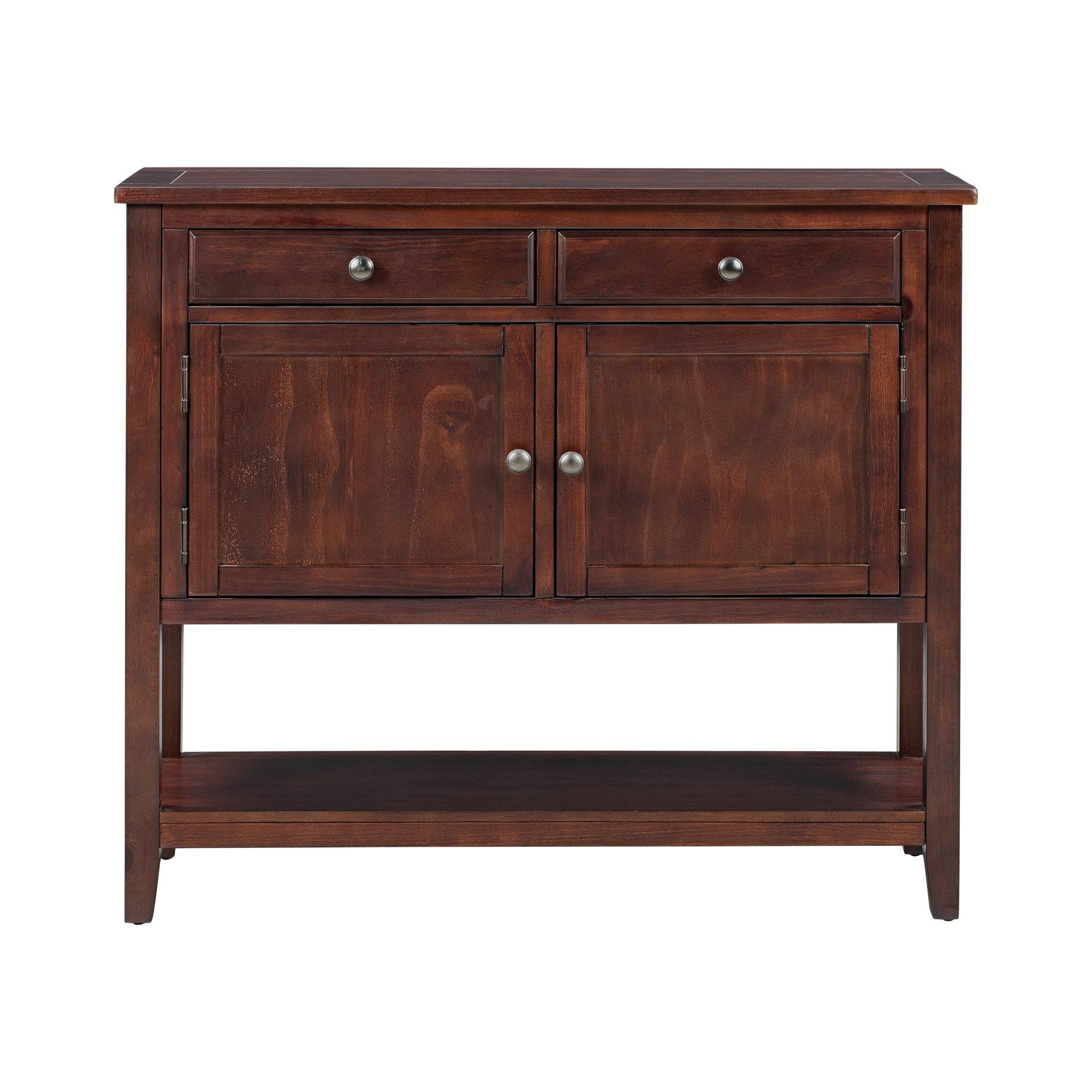 Green Console Table with 2 Drawers and 2 Cabinets F1978