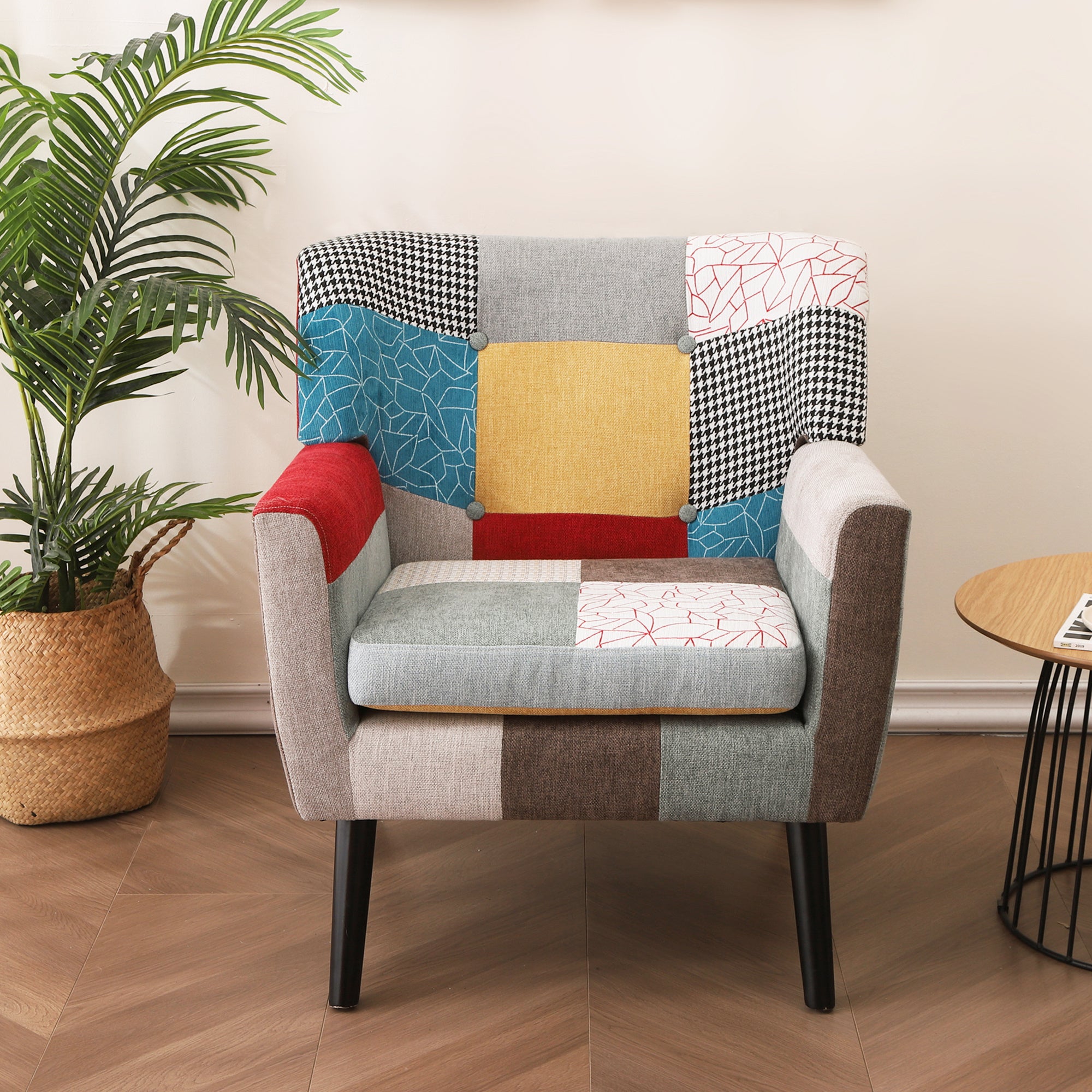 Patchwork Fabric Accent Chair E1922