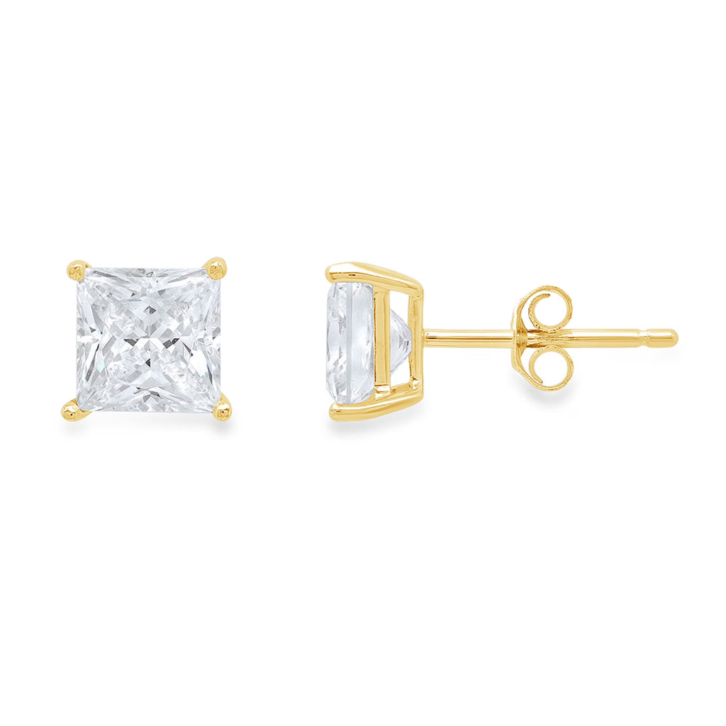 18K Yellow Gold Diamond Stud Earrings U1952