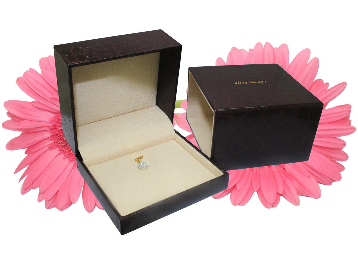 18K White Gold Diamond Pendant Necklace P188