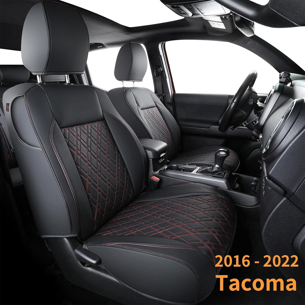 Black Waterproof Faux Leather Tacoma Seat Covers X684