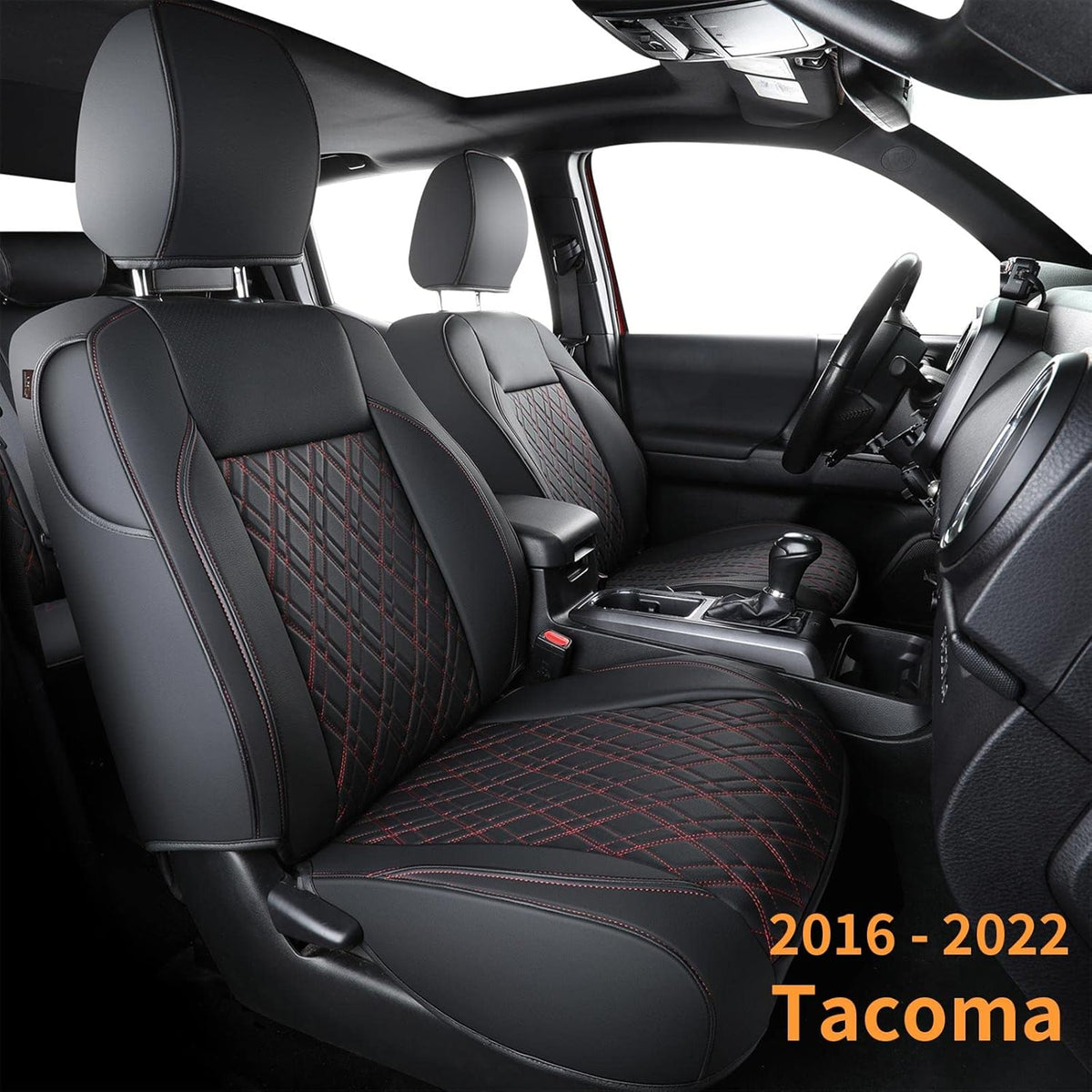 Black Waterproof Faux Leather Tacoma Seat Covers X684