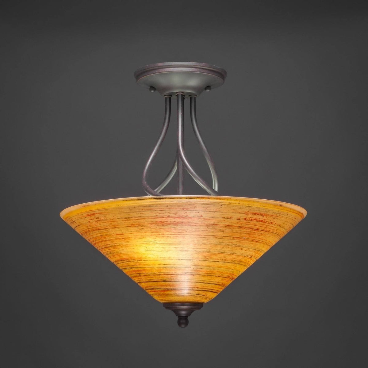 Three Light Semi-Flush Mount Dark C46118