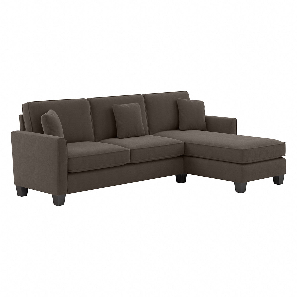 Dark Gray Microsuede Sectional Couch with Reversible Chaise C9675