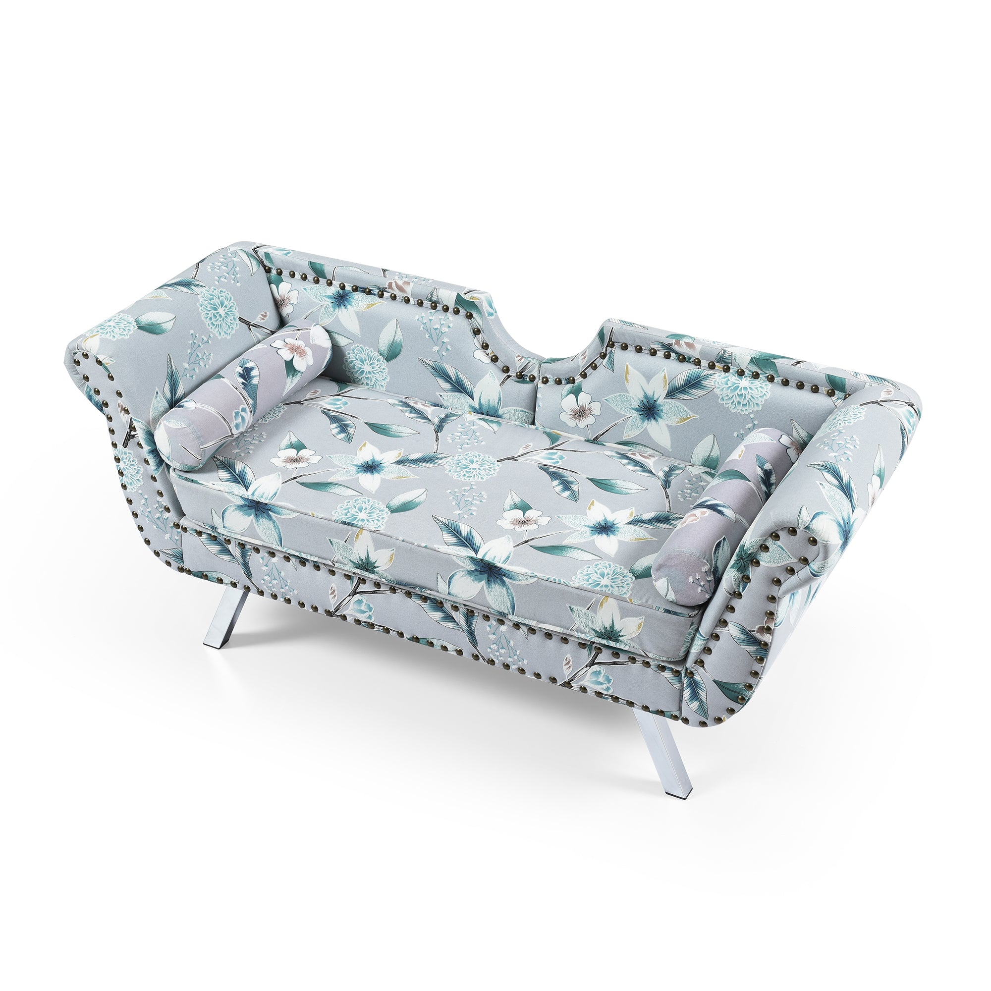 61" Width Fabric Upholstered Loveseat Settee with Washable Cushion Cover J684024