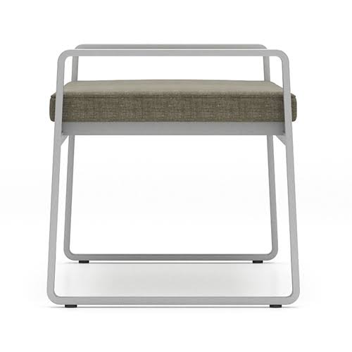 Blue Fabric Two Seat Bench with Brushed Nickel Frame X20804