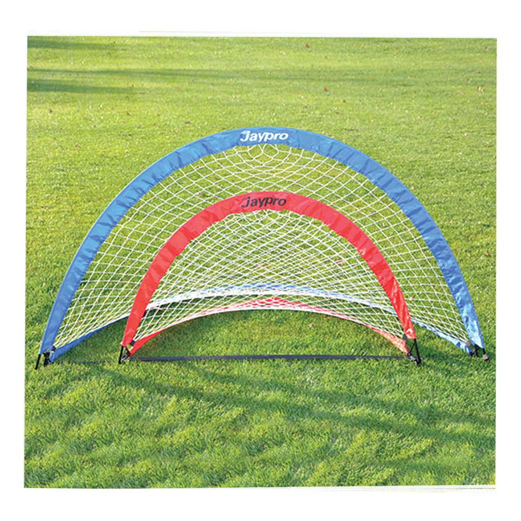 3x6-Foot Blue Pop Up Soccer Goals with Carry Bag (2) V154170