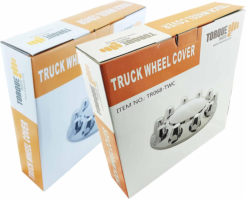 2 Pack Chrome Plated ABS Plastic Front Axle Wheel Cover Hubcap for Semi Truck J686142