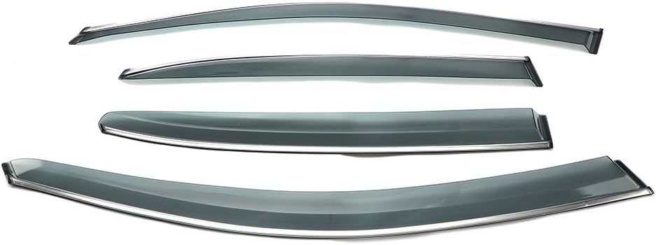 Smoke Tint Window Visor Sun Rain Guard Door Visor Pack of 2 Y3751