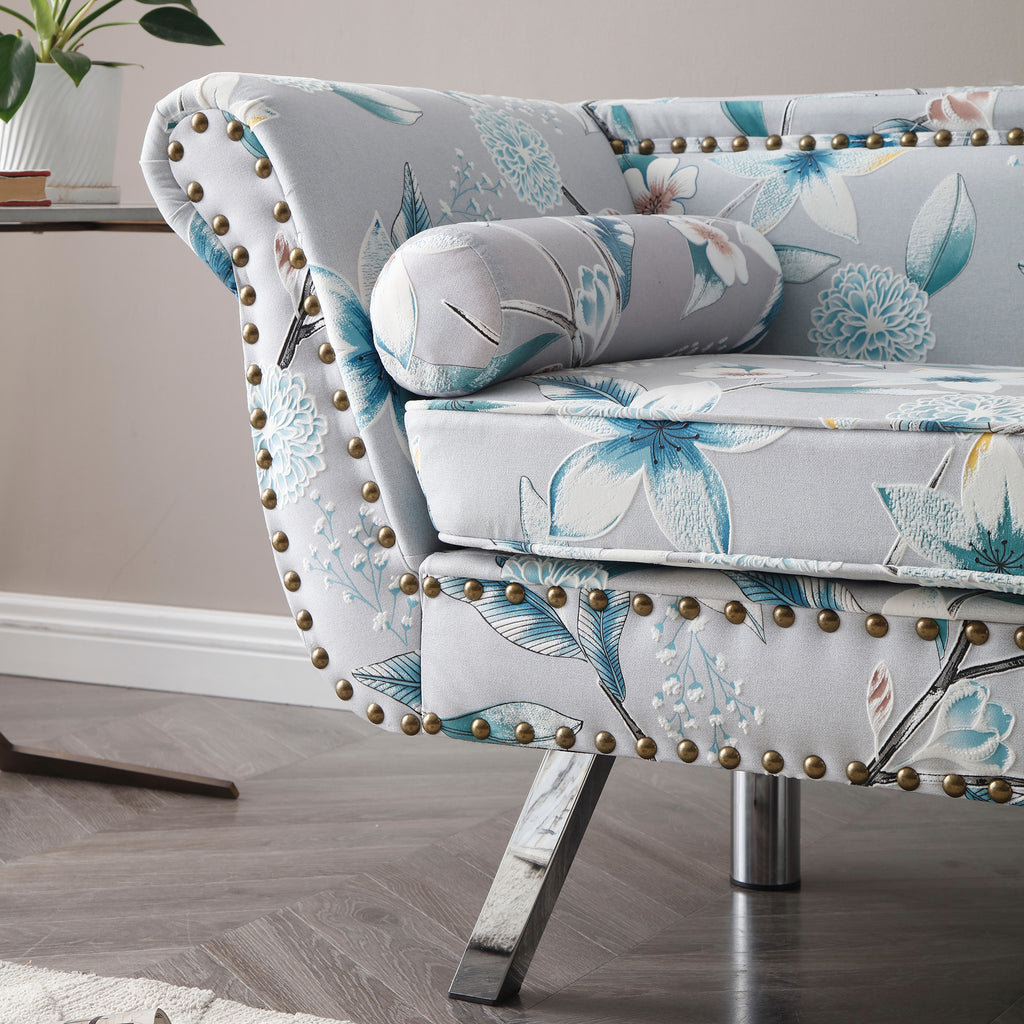 61" Width Fabric Upholstered Loveseat Settee with Washable Cushion Cover J684024