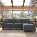 Dark Gray Microsuede Sectional Couch with Reversible Chaise C9675