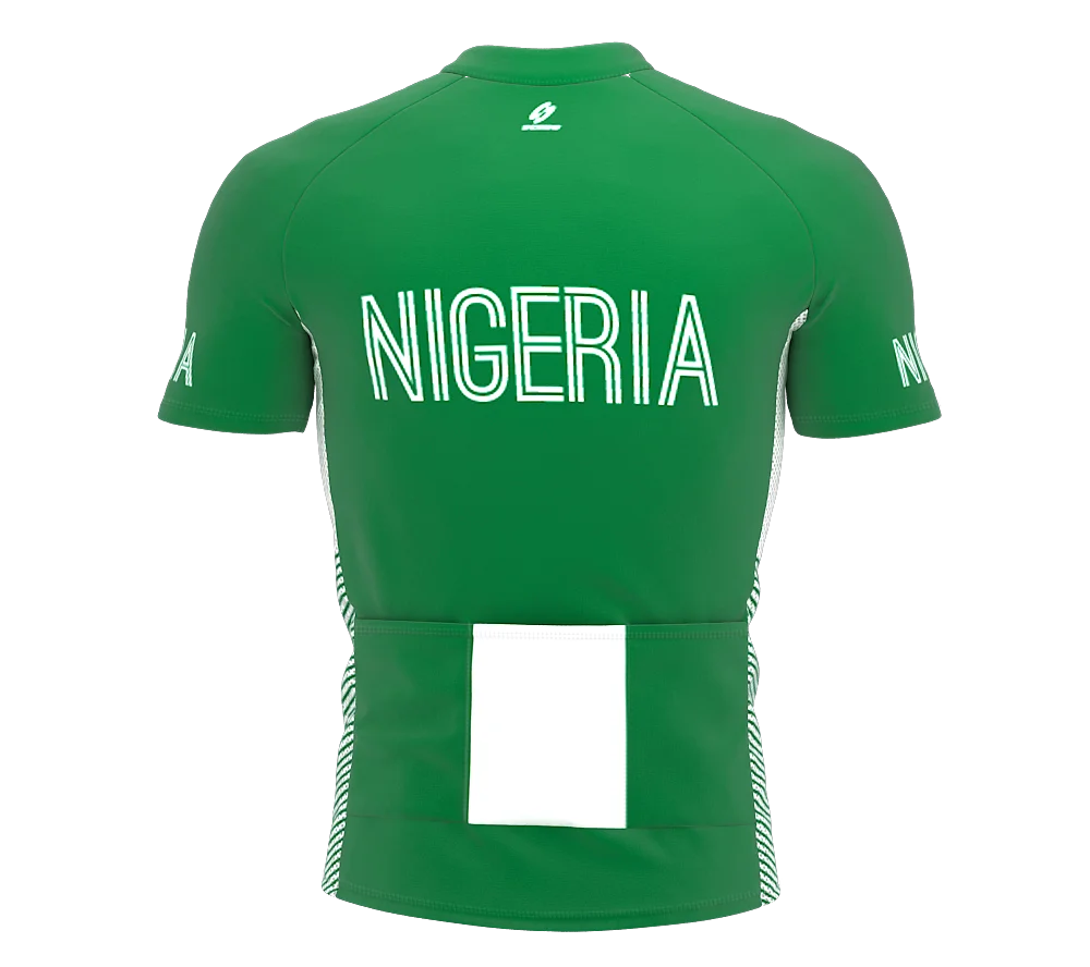 Nigeria Full Zipper Bike Short Sleeve Cycling Jersey for Men - Size XS K944511