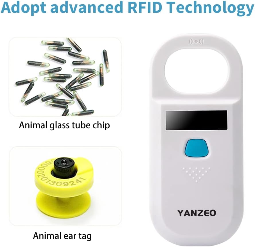 Pet Microchip Reader RFID EMID Animal Handheld Scanner Pack of 2 C562