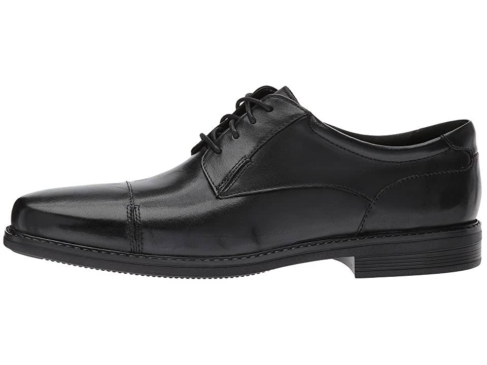 Black Leather Cap Toe Shoes Size 12 Wide I371758
