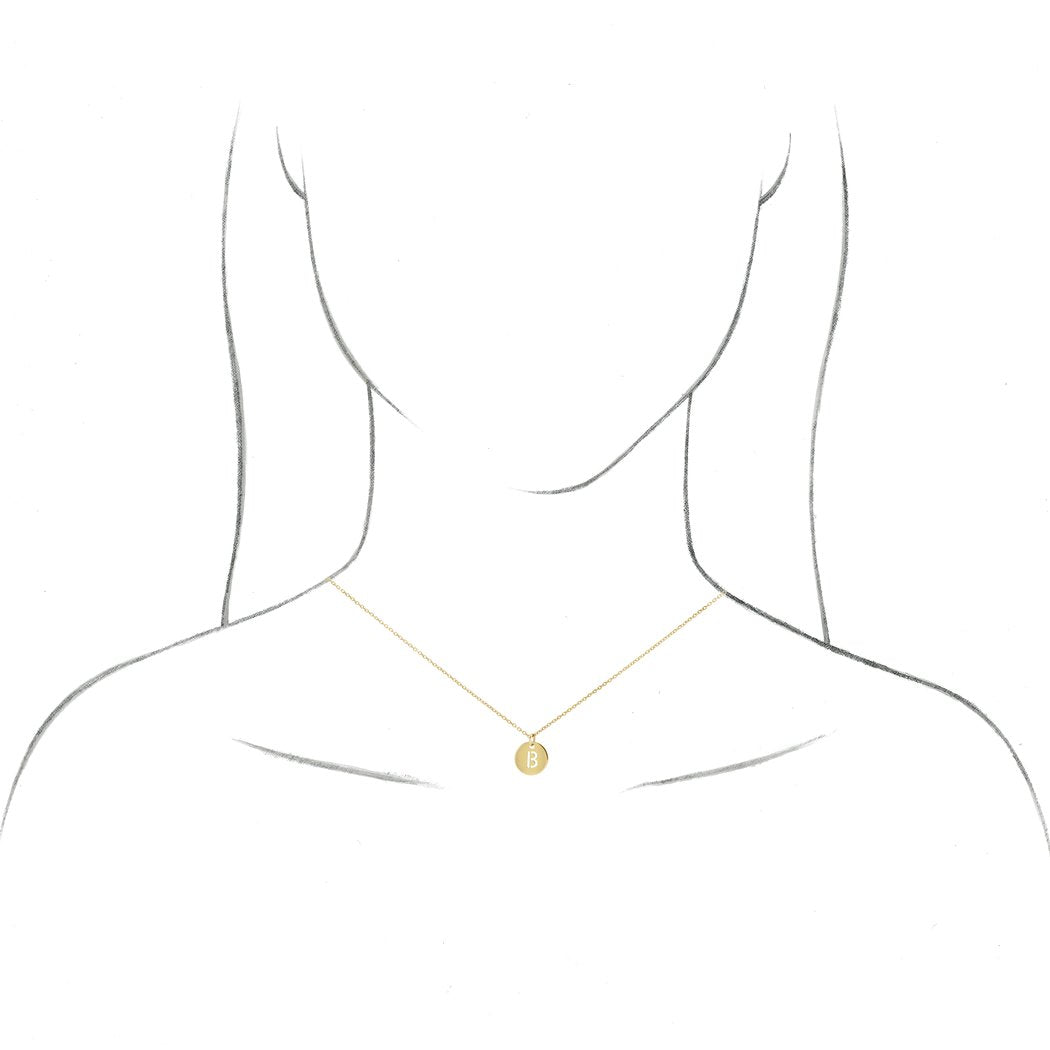 14k Yellow Gold Polished Initial Dangle Necklace P212