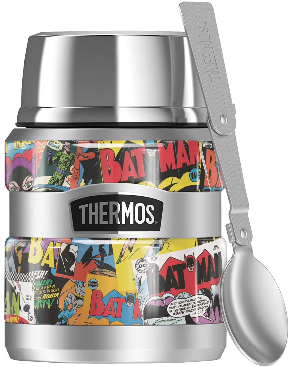 Stainless Steel Food Jar with Folding Spoon, 16oz G919445