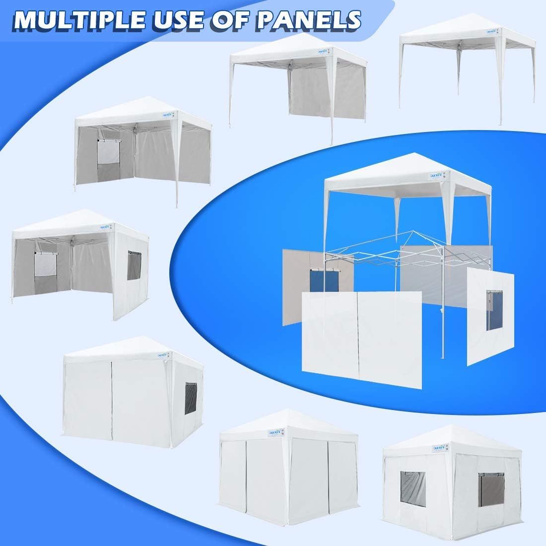 8x8 Pop up Canopy Tent with Sidewalls Waterproof Enclosed Gazebo Shelter D337012