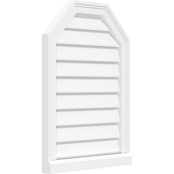 26x22W x 34x22H Octagonal PVC Gable Vent with Brickmoul B414640
